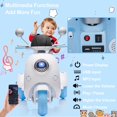 thumbnail image 3 of 12V Two Motors Kids Ride On Electric Motorcycle, 2 Seater Three Wheel Ride On Toy with Adult Flip Seat, Bluetooth Music, USB, LED Headlight, Oversized Trunk, Ride On Motorcycle for Kids 3-6, Blue, 3 of 9