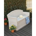 thumbnail image 4 of Suncast 50 Gallon Resin Outdoor Deck Bench with Storage for Patio, Light Taupe, Seating for 2, 4 of 8