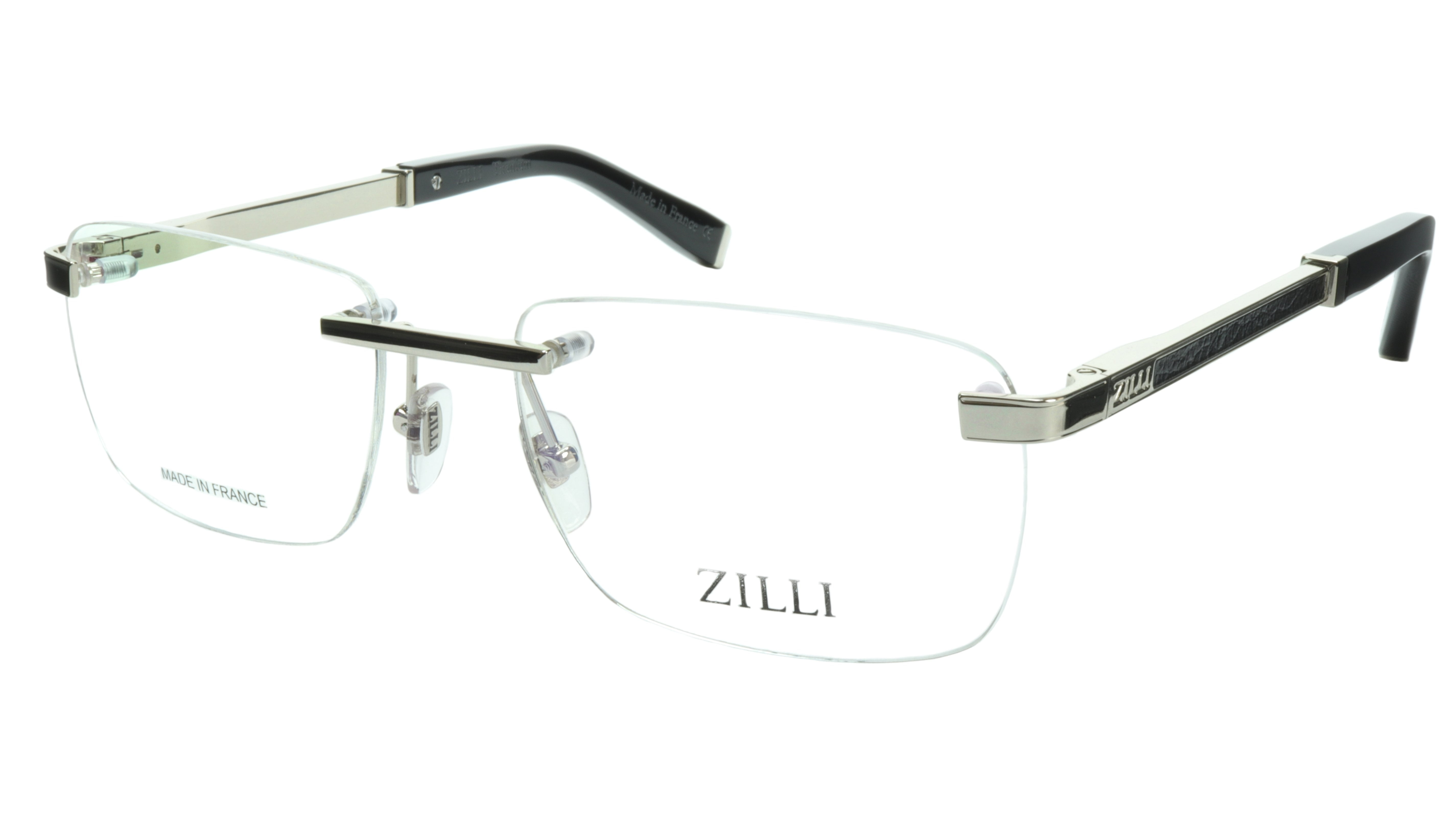 ZILLI Eyeglasses Frame Titanium Acetate Silver France Made ZI 60034 C07 zilli-eyeglasses-frame-titanium-acetate-silver-france-made-zi-60034-c07