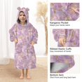 thumbnail image 3 of FORMRS Wearable Blanket Hoodie with Sleeves for Kids Cozy Flannel Sweatshirt, Pastel Pink Marble Pattern, 3 of 7