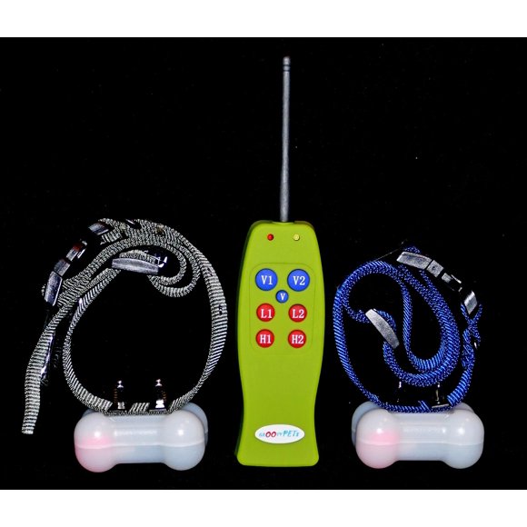 Groovypets 2-Dog Remote Dog Training Collar Systems:Rechargeable Dog Shock Collar No Bark Trainer Obedience Training for Small,Medium,Large Dogs