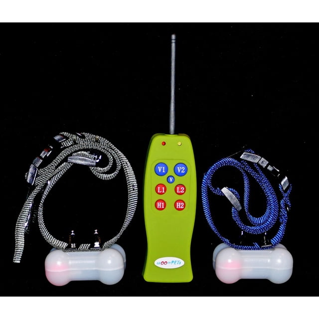Groovypets 2-Dog Remote Dog Training Collar Systems:Rechargeable Dog Shock Collar No Bark Trainer Obedience Training for Small,Medium,Large Dogs