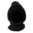 thumbnail image 2 of Women's 3-in-1 Ribbed Knit Hat with Integrated Scarf, Winter Face Mask Beanie, Thermal Ear Flap Trapper Cap, Cold Weather Balaclava Style, Unisex Outdoor Winter Gear - Black, 2 of 6