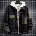 thumbnail image 4 of men's patchwork denim jacket men's loose denim jacket with multiple pockets Youth denim jacket with tooling patchwork bag 2022, 4 of 5
