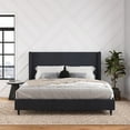 thumbnail image 2 of DHP Eveline Upholstered Platform Bed Frame with High Wingback Headboard, King, Textured Dark Blue Canvas, 2 of 20