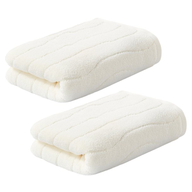 Juego de toallas de mano de 2 piezas, toallas de jacquard con rayas onduladas para baño, cocina, regalos (13 x 29 pulgadas, algodón)