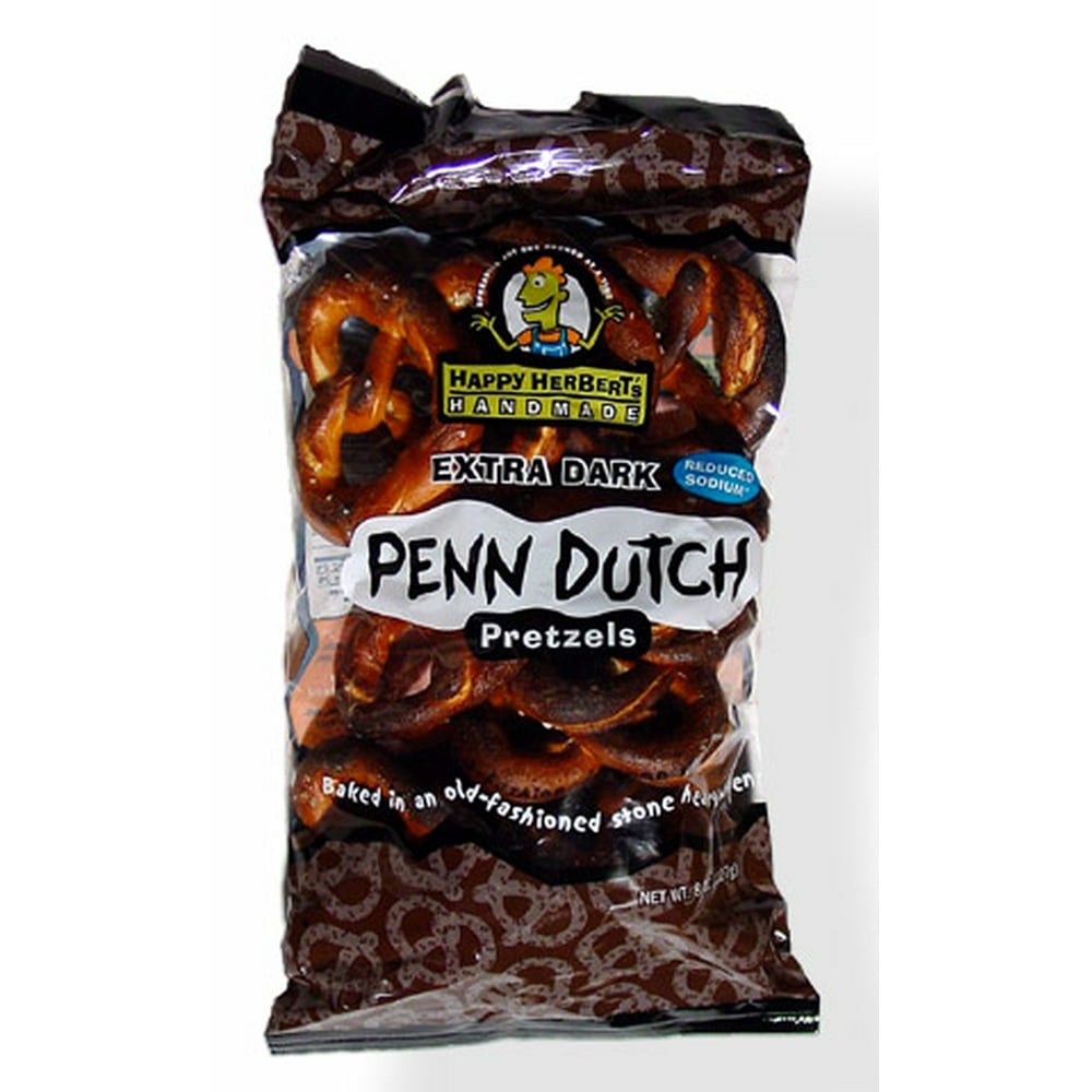 Happy Herbert's Penn Dutch Pretzels Extra Dark Reduced Sodium 8 oz 12