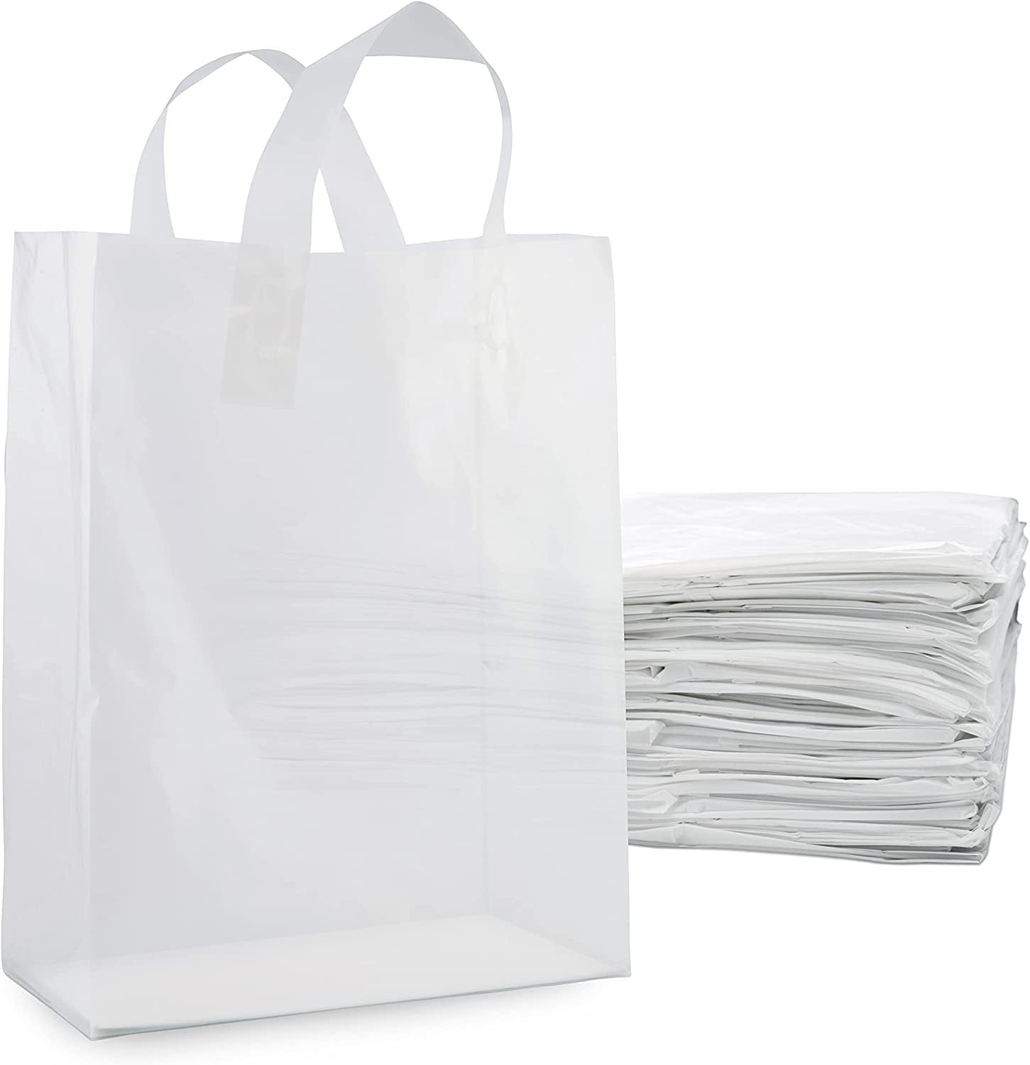20 x High Quality MEDIUM WHITE Kraft Paper SOS  Carrier Bags 8x4x10" ON OFFER 