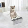 thumbnail image 7 of Open Top Cat Litter Box with High Side, Anti-Splashing Cats Litter Pan with with Litter Sifting Scoop, Semi-Closed Detachable Cat Cleaning Basin Kitten Toilet for Small Animal/Rabbit, 7 of 7