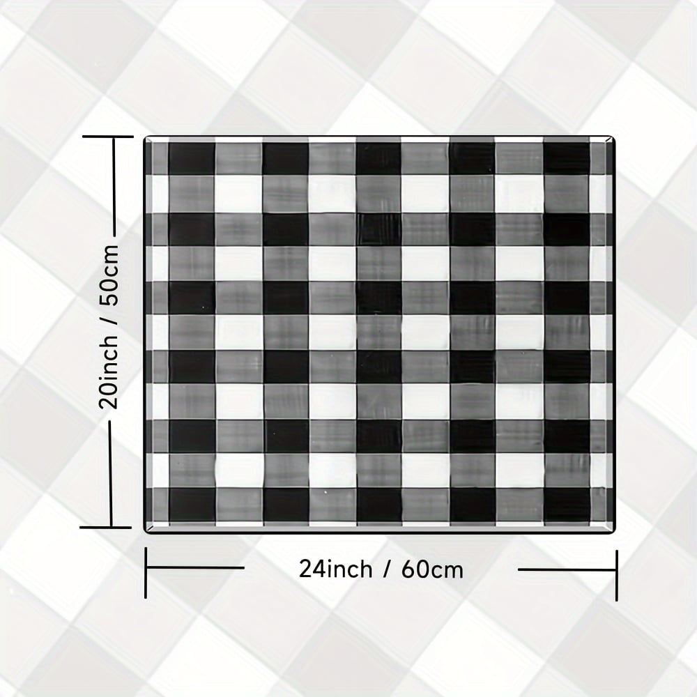 1pc, Dish Drying Pad, Buffalo Checkered Washing Machine Dust Cover Mat, Countertop Absorbent Pad, Washstand Drain Mat, Washstand Cup Mat, Kitchen Accessories, Bathroom Accessories