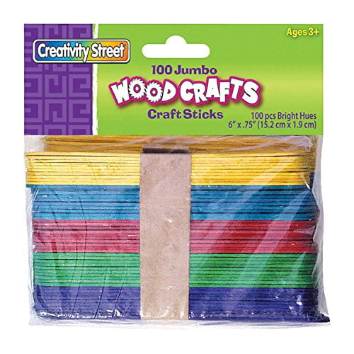 PACON Jumbo Bright Hues Craft Sticks