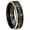 Black And Gold Step Edge, variant on Irish Claddagh Concave Black Tungsten Men Ring 10MM