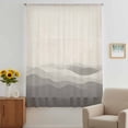 thumbnail image 3 of Grey Beige Ombre Sheer Curtains 54 Inches Long, Minimalist Ocean Waves Linen Light Filering Curtains, Breathable Simi Curtain Privacy Drapes for Kitchen Bathroom Nursery Small Window Treatment, 3 of 9