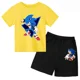 thumbnail image 5 of Conjunto de 2 piezas de camiseta y pantalones cortos de Sonic de dibujos animados para niño y niña, camiseta deportiva informal de manga corta de verano para niño y niña, ropa para bebé, 5 of 5