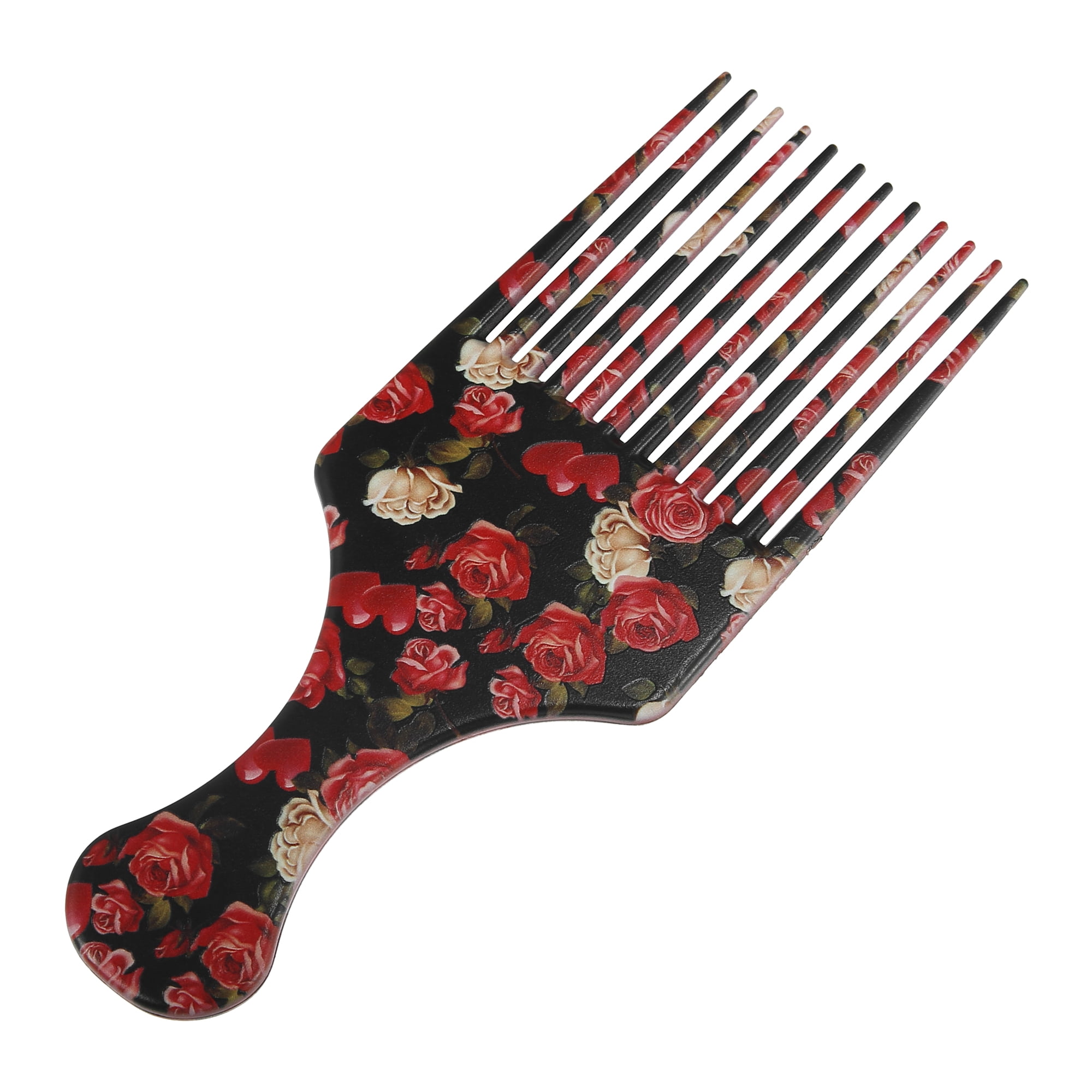 Unique Bargains Wide Tooth Afro Hair Pick Comb Hair Styling Tool for Men Plastic Flower L
