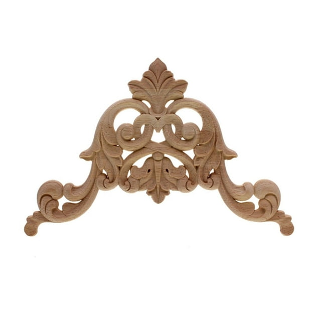 Natural Floral Madera Tallado Calcomanía Esquina Apliques Frame Puertas Muebles Muebles Woodcarding Decorativo Estatuillas de madera Artesanía