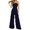 Navy, variant on Womens Jumpsuit Summer Wrap Long Sleeve Bodysuit Outing Piece Rompers for Women KH1 XS