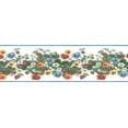 thumbnail image 3 of Bordure de Papier Peint Préencollé - Fleurs Bleues, Rouges, Jaunes, Oranges, Baies sur le Mur de Vigne Design Rétro, 4,57 M x 15,88 Cm (15 Pi x 6,25 Po), 3 of 5