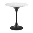 thumbnail image 1 of Sofa Side Table, Round, White Black, Artificial Marble, Metal Steel, Modern Contemporary Mid-Century, Living Lounge Cafe Room Hotel Lobby Hospitality, 1 of 6