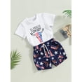 thumbnail image 3 of Coduop Baby Boys 4th of July Outfit Short Sleeve USA T-Shirt Shorts Independence Day Clothes, 3 of 8