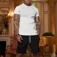 thumbnail image 5 of Zimjoy Men's 2 Pieces Athletic Set Breathable Mesh Short Sleeve T-Shirt & Shorts Lightweight Workout Gym Clothes for Running White L, 5 of 7