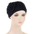 thumbnail image 4 of FADAACAI Pre Tied Head Scarf for Women Head Turbans for Women Chiffon Hijab for Women Ethnic Hair Cover Wrap Turban Headwear Turban Cap For Women Cancer Head Hat Cap Navy, 4 of 4
