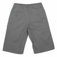 thumbnail image 3 of Bienzoe Boy's School Uniforms Flat Front Bermuda Shorts Grey 5, 3 of 3