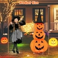 thumbnail image 3 of Costway 5 FT Lighted Halloween Decorations Collapsible Stacked Pumpkins with Witch Hat, 3 of 10