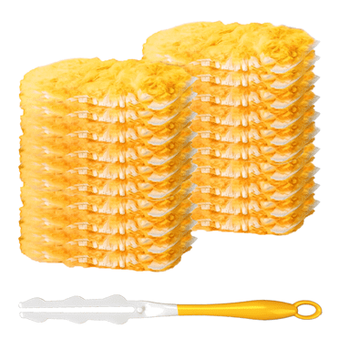 Duster Refills 360° for Swiffer 20 pcs & 1 Handle Featuring 5x Powerful Dust Removal Disposable Feather Duster Multi Surface Refills Super Efficient Duster Kit Compatible with Swiffer Dusters