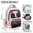 thumbnail image 5 of HELLHERO Pink Floral Sparkle Print Bookbags with Lightweight Durable Zaino per ragazze, Breathable 17 Inch School Bag for Travel Middle School Back to School, 5 of 7