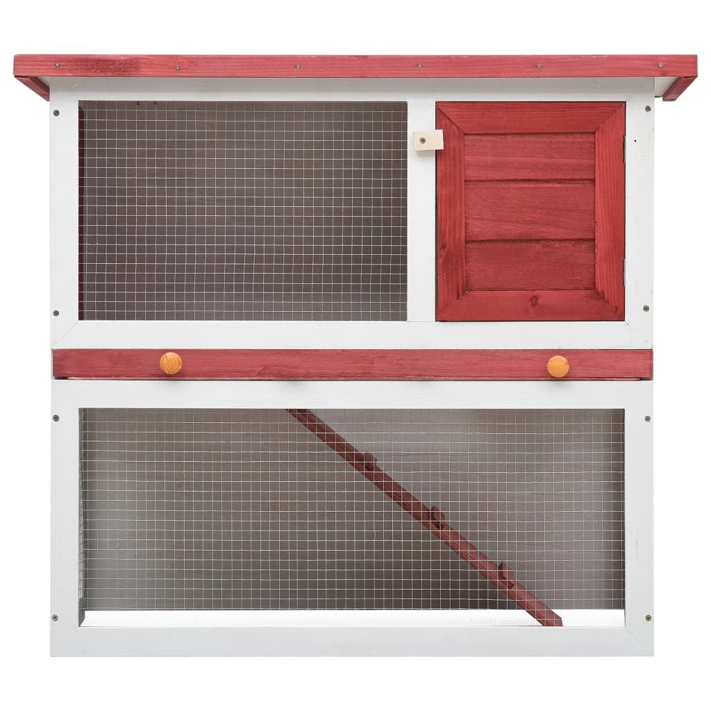 vidaXL Rabbit Hutch Bunny Cage House with Pull Out Tray Ramp Solid Pine Wood