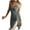 Gray, variant on Ohufall Women's Sleepwears Sexy Solid Satin Silk Full Slip Sleepshirt Light Comfy Side Split V-Neck Sleeveless Nightgown