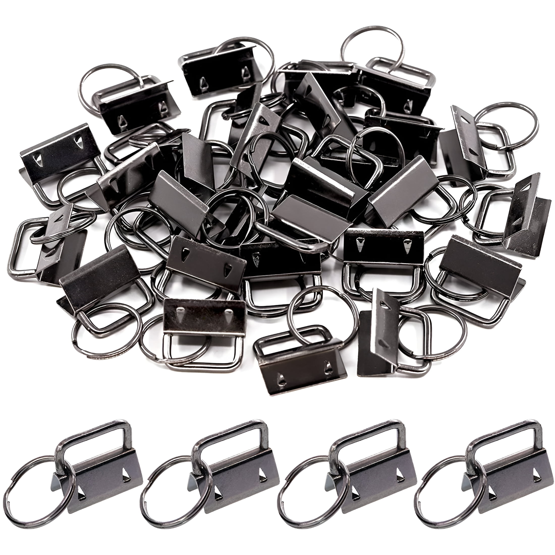 ZHZFKQ 2026 New 100 Pcs Wristlet Hardware, 1 Inch Key Fob Hardware for Keychain, Key Lanyard and Key Chain Making Hardware Supplies for Diy, Crafting, Gifts, Key Organization