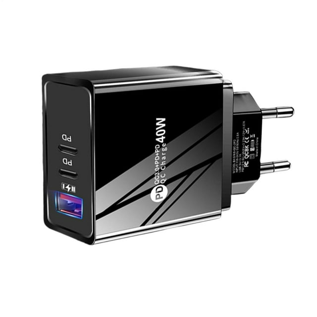 Ensemble de Charge Standard Européen Noir! Données Type C Charge Efficace & Compagnon