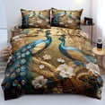 thumbnail image 3 of Pavos reales Juego de cama Floral Pavo real Funda Nórdica King Beatuiful Animal Pluma, 3 of 6