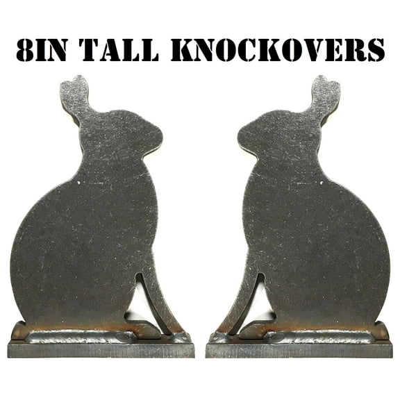 Magnum Target Steel Shooting Targets - Animal Silhouette Knockovers - 2pc Rabbit - 1/4IN .22LR S.B. Plates - RAB2NP