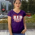 thumbnail image 4 of RED Friday Remember Everyone Deployed Women's V-Neck T-shirt Until They All Come Home Military US Flag American Patriot Tee, 4 of 7
