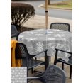 thumbnail image 4 of Outdoor Tablecloth with Umbrella Hole and Zipper, Grey Christmas Square Table Cloth 54x54 Inch Waterproof Tablecloth, Winter Xmas Snowflake Wave Picnic Table Cover for Patio Camping, 4 of 7