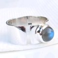 thumbnail image 2 of LD DESIGNS - Labradorite Ring Adjustable Wide Band - 925 Sterling Silver Blue Flash Gemstone Jewelry, 2 of 2
