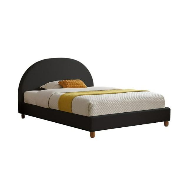 Ilios Innova | Base de Cama King Size con Cabecera Arco Tapizada en Lino, Diseño Moderno Minimalista en Color Negro.