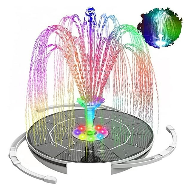 12W Powerful Solar Fountain Pump, Solar Water Fountain With 12 Double-Layer Nozzles Outdoor Solar Fountain For Pond Pool ,Multi-Install Methods
