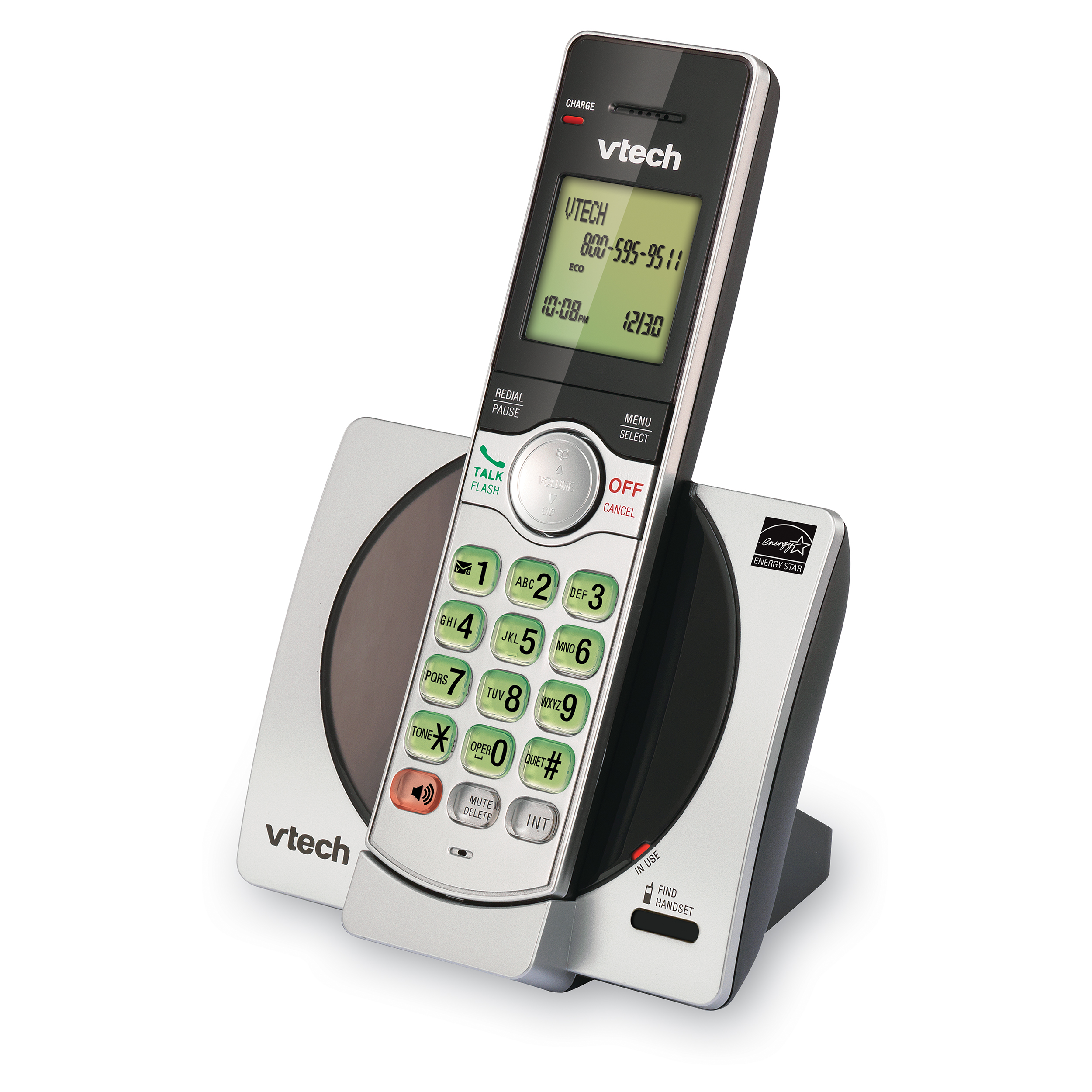 VTech DECT 6.0 Expandable Cordless Phone with Call Block, CS6919 (Silver & Black) - image 3 of 3