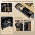 thumbnail image 4 of Black Kitchen Island Cart with Drop Leaf & Charging Station | Mobile Kitchen Island Table with Storage & Trash Cabinet - 51" W, 4 of 7