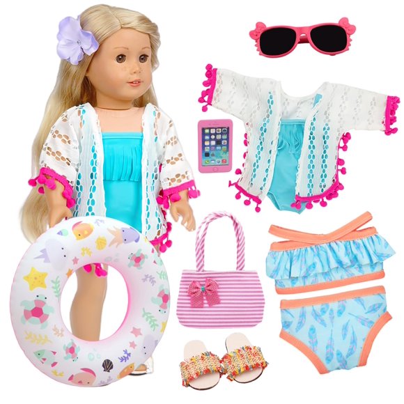 Set de juego de natación para American Girl Doll Lembani de 18 pulgadas