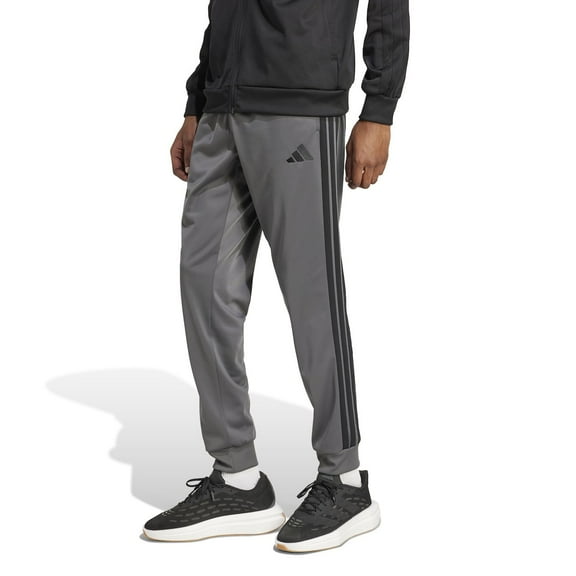 Men's adidas 3-Stripes Tricot Tapered Track Pants Color: Grey Size: L