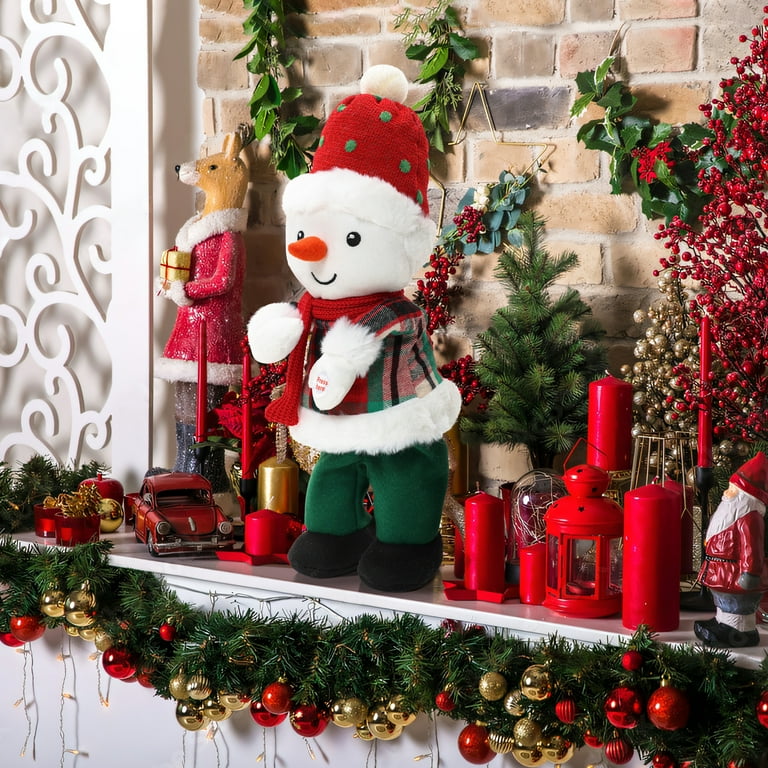 HEMOTON 3pcs Electric Musical Snowman Plush Dancing Singing