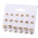 thumbnail image 4 of Pendientes para mujer, regalos para mujer, pendientes de perlas con incrustaciones de diamantes y flores, joyería para mujer, regalo, pendiente de aleación, 4 of 5