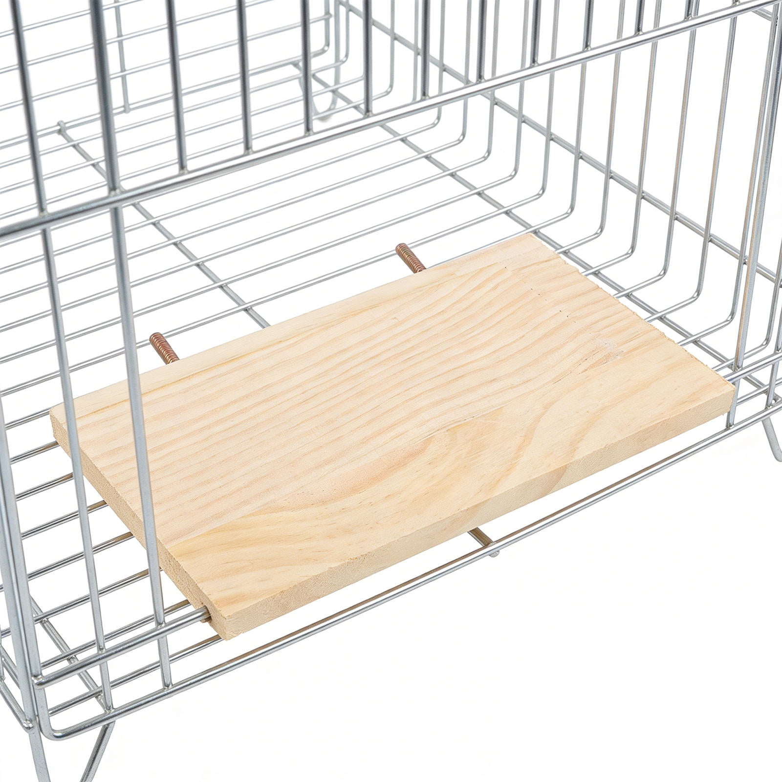 CATIEBYE 2Pcs Parrot Corner Platform Stand Wooden Perch for Bird Cages Khaki Climbing Accessory