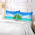 thumbnail image 6 of Summer Beach Body Pillow Cover with Zipper, Soft and Cozy Fuzzy Fleece Body Pillow Case Cover 21 x 54 in, Plush Long Body Pillow Pillowcase for Fall and Winter Home Decor Gifts, 6 of 7