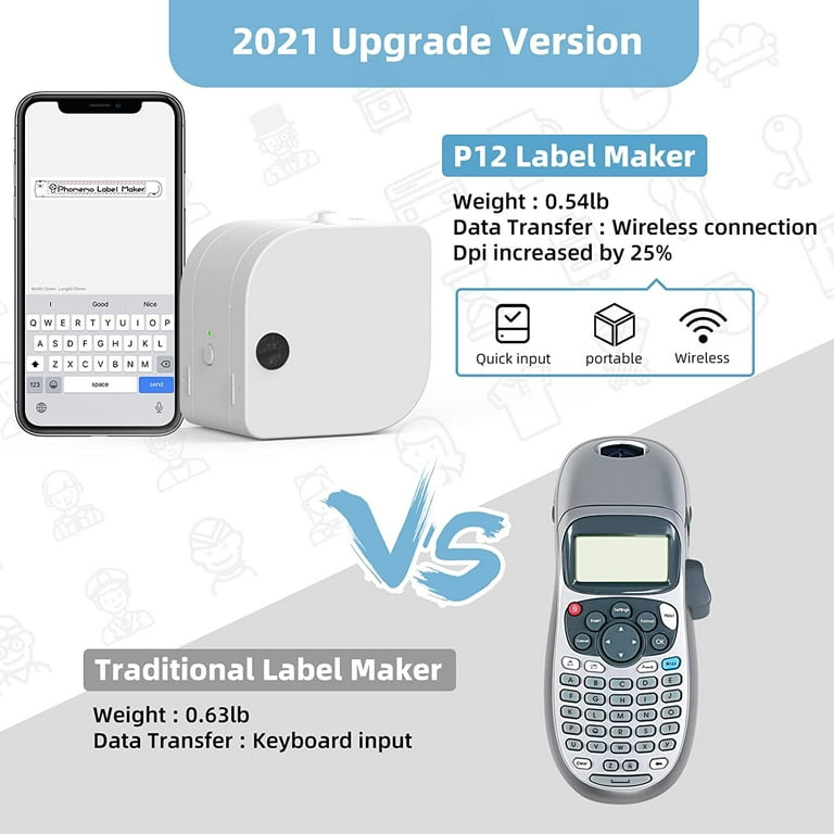 Label Maker with Tape, Bluetooth Wireless Mini Label Maker ...